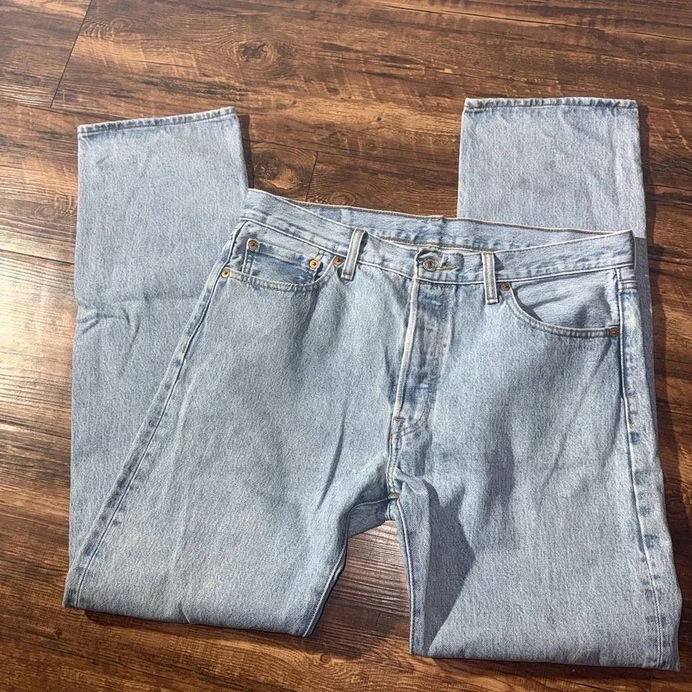 Levi's 501 Button Fly Straight Leg Blue Jeans Men's 34x34